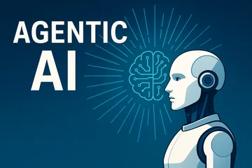 Abstract image of a person interacting with an AI agent